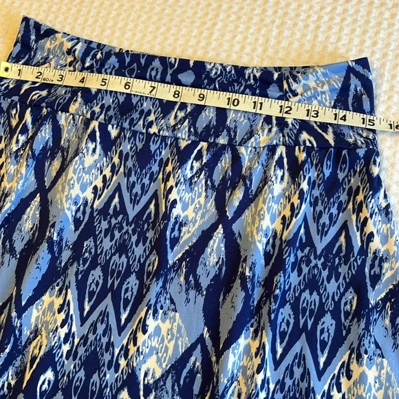 Tranquility by Colorado Clothing A-Line Skirt MEDIUM Mini Above Knee Blue White - Picture 8 of 11